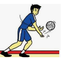 Perkenaan telapak tangan pada bola yang benarpada saat service bawah bola voli adalah....